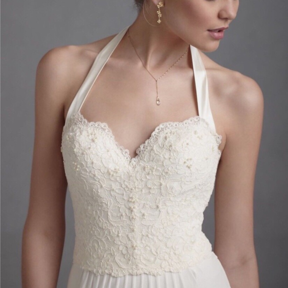 NEW $350 BHLDN Only Hearts Fine-Tuned Corset Bustier in Ivory Pearl P404-6